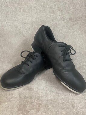 Bloch Leather Split Sole Shockwave Tap shoes Size 1.5 Lace up